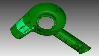 Reverse Engineering - Haartrockner Gehäuse  - virtueller Zusammenbau 2 Bauteile