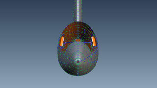 Flächenrückführung - Segelflieger Frontansicht - Polygonalmodell mit Kurvennetzwerk für NURBS-Berechnung.